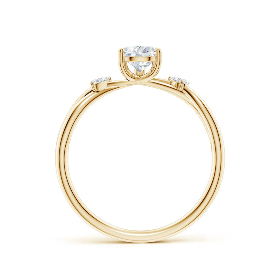 Three-Stone Pear Lab Grown Diamond Twisted Shank Engagement & Wedding Ring