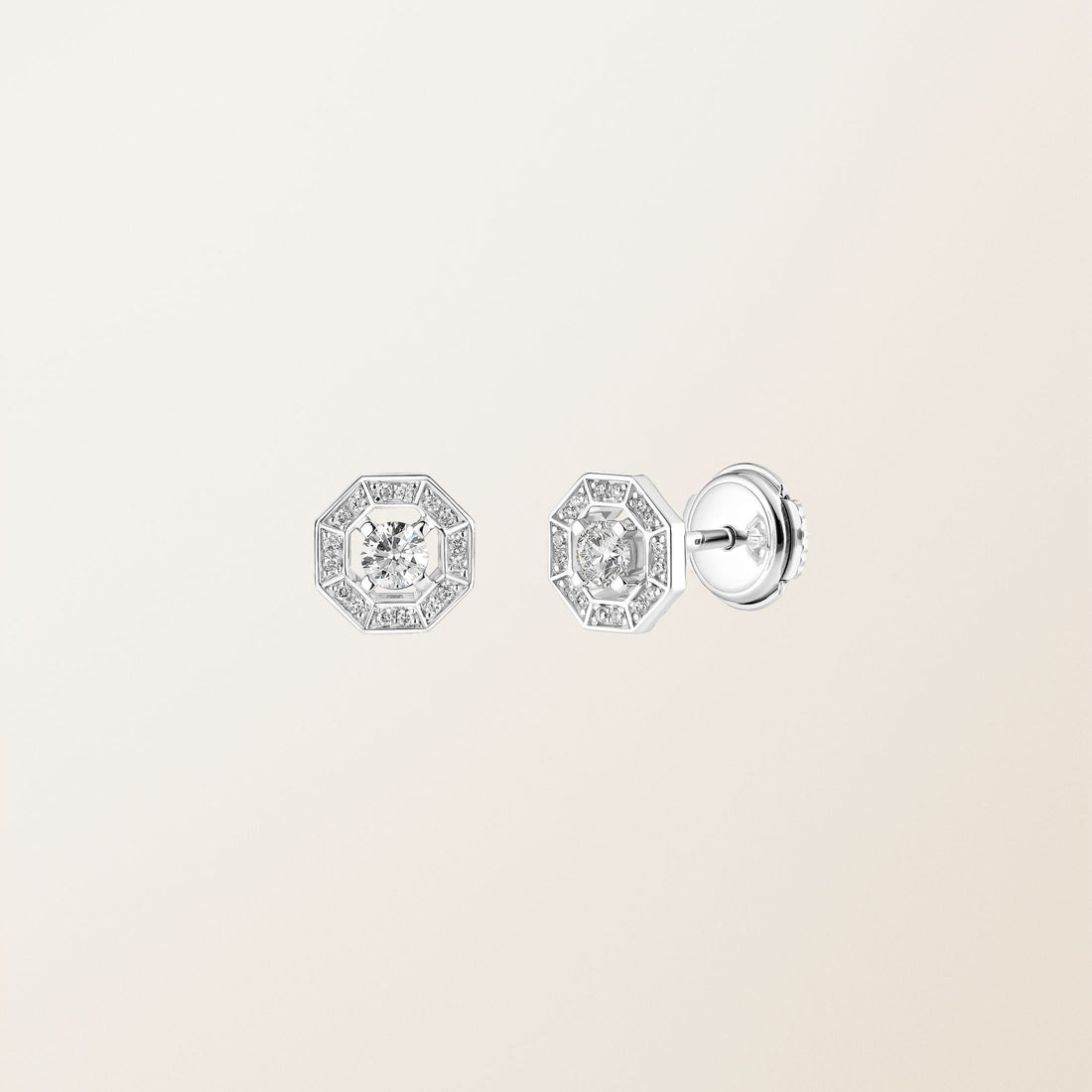 The Octavia Halo Diamond Stud Earrings