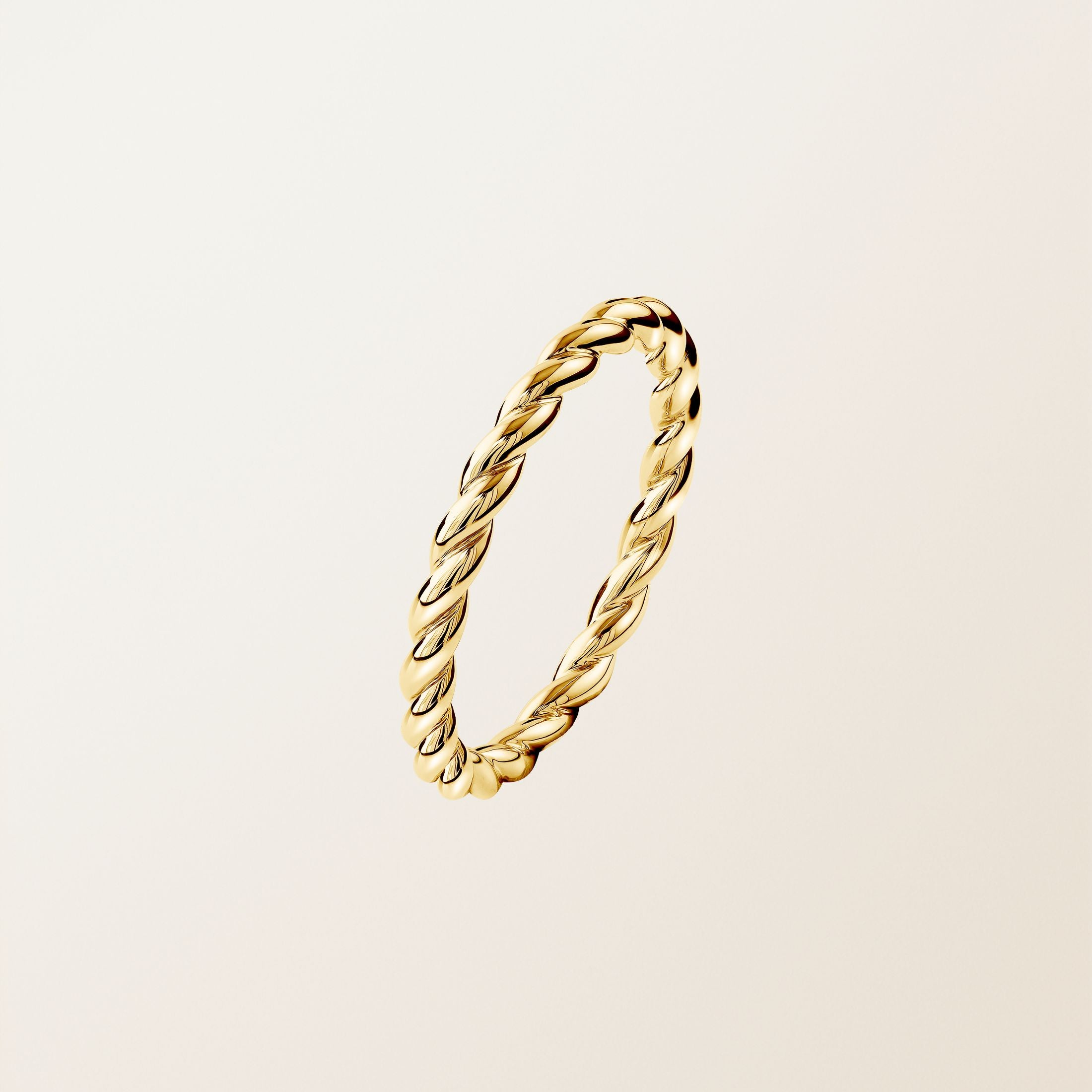 Twisted Rope Double Helix Eternity Band in Yellow Gold