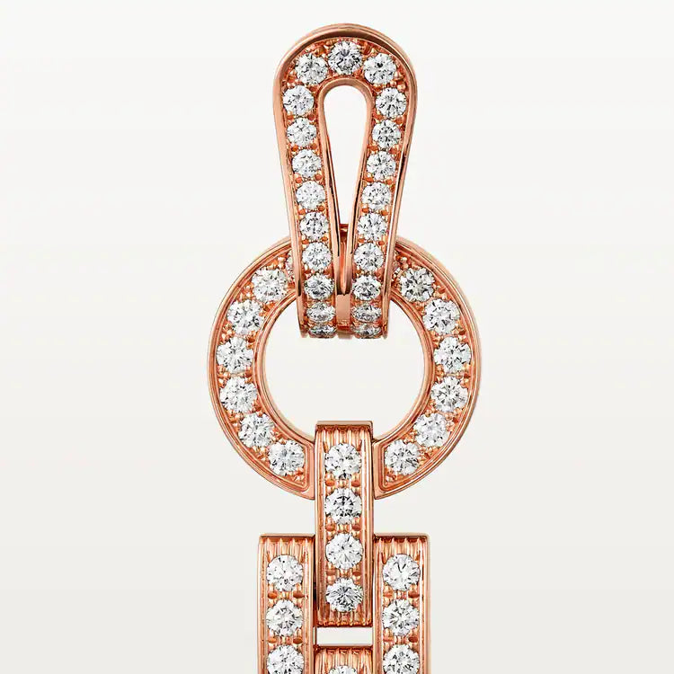 Geometric Link Diamond Drop Earrings
