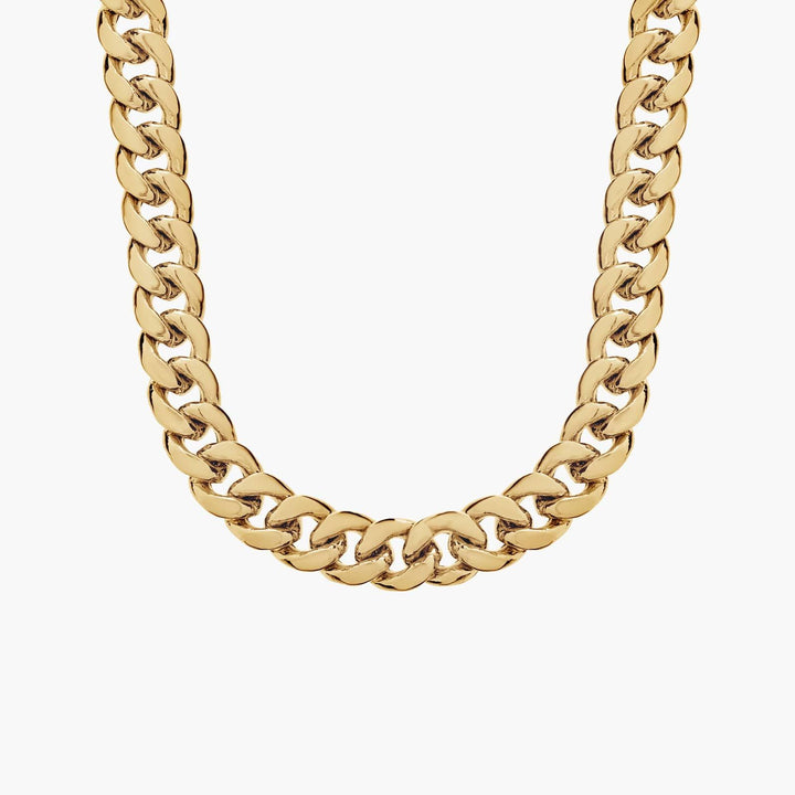 24" Men's Semi-Solid Miami Cuban Chain in Yellow Gold (7.3 mm)