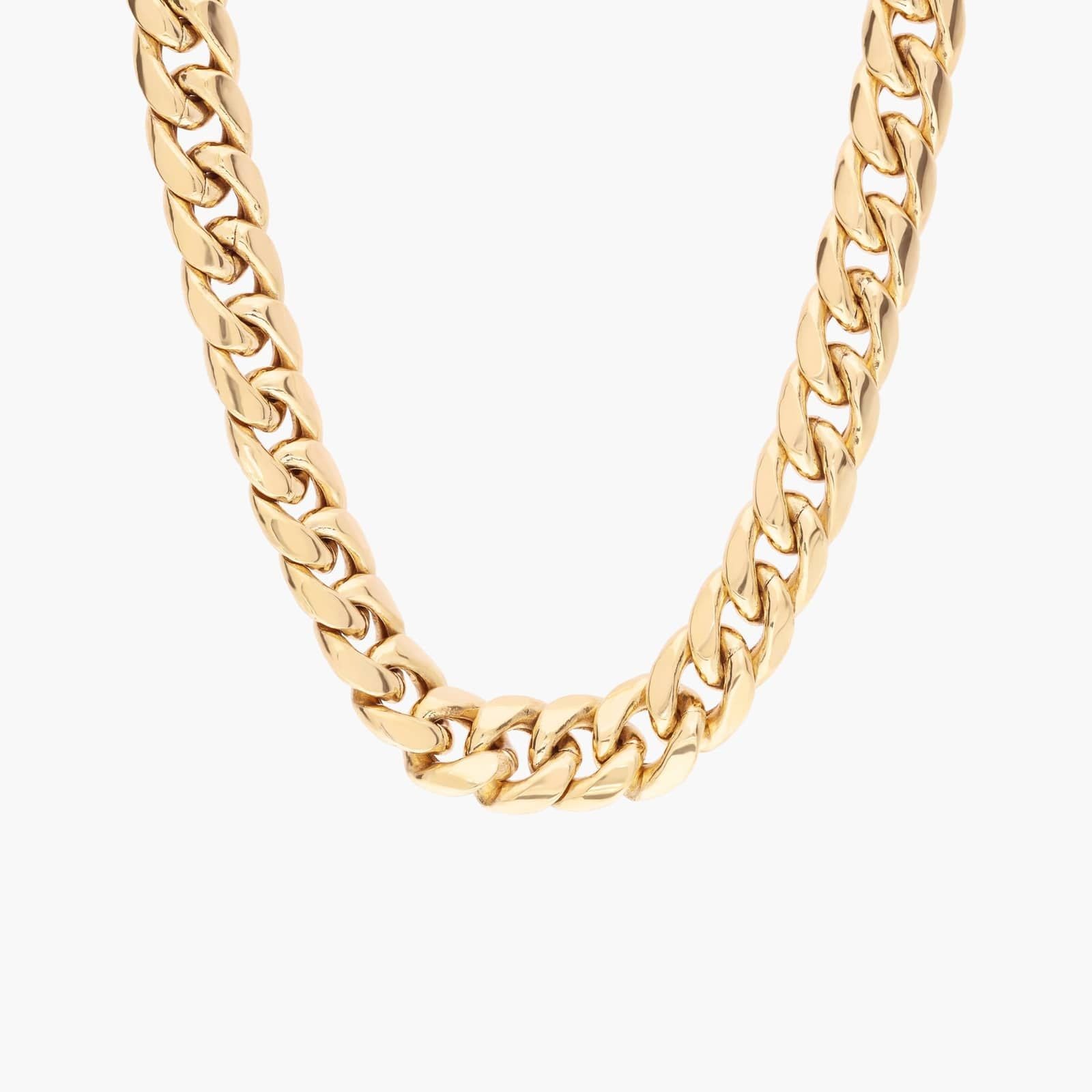22" Men's Semi-Solid Miami Cuban Chain in Yellow Gold (9.3 mm)
