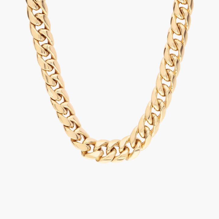 22" Men's Semi-Solid Miami Cuban Chain in Yellow Gold (9.3 mm)