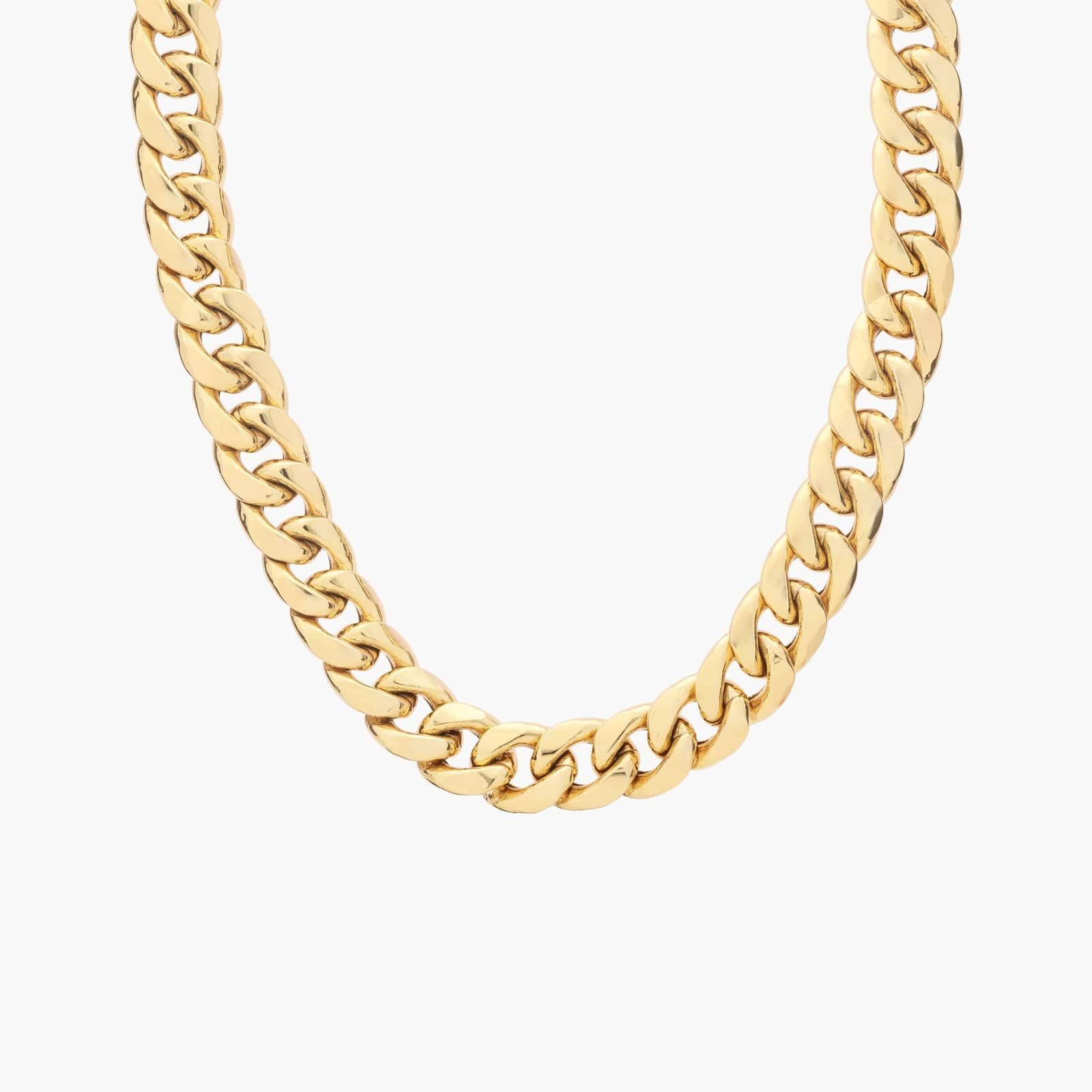 24" Men's Semi-Solid Miami Cuban Chain in Yellow Gold (15 mm)