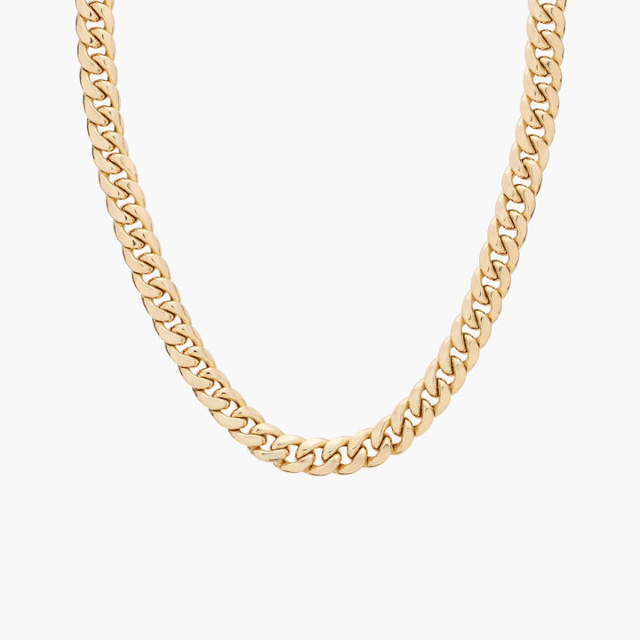 Men's Semi-Solid Miami Cuban Chain in Yellow Gold (11 mm)