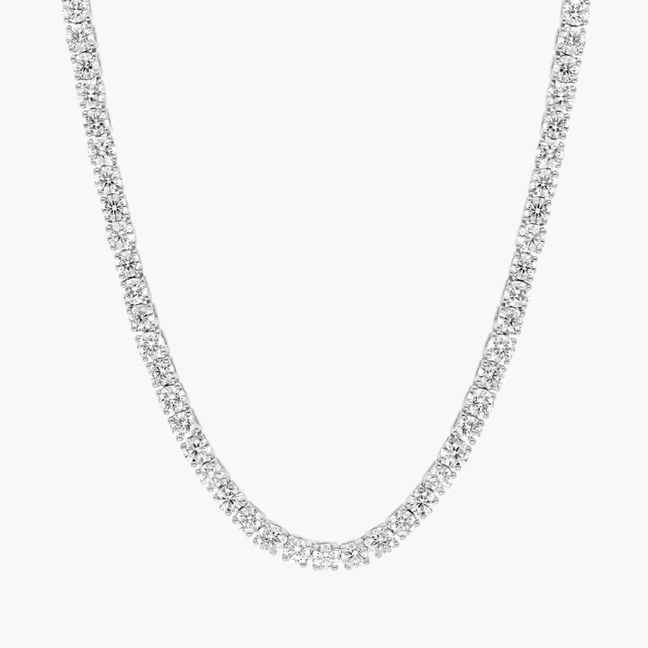 Straight Lab-Grown Diamond Tennis Necklace In Yellow & White Gold