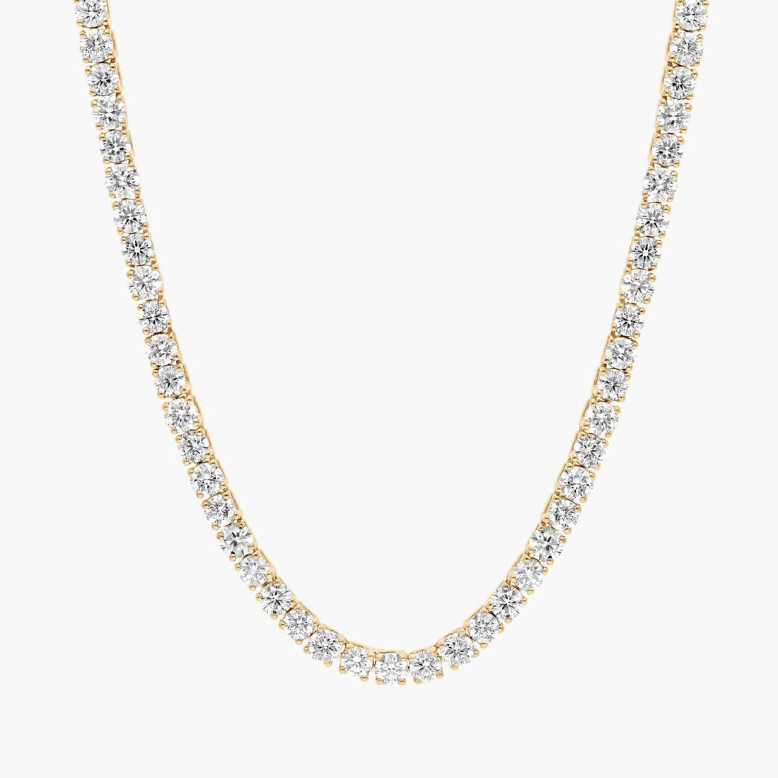 Straight Lab-Grown Diamond Tennis Necklace In Yellow & White Gold