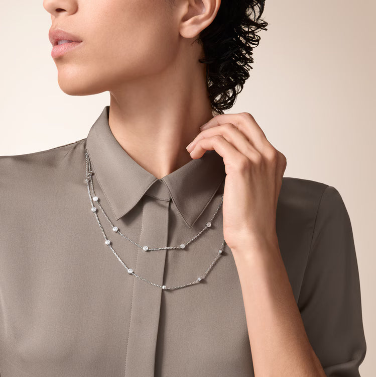Celeste Beaded Layered Long Chain Necklace