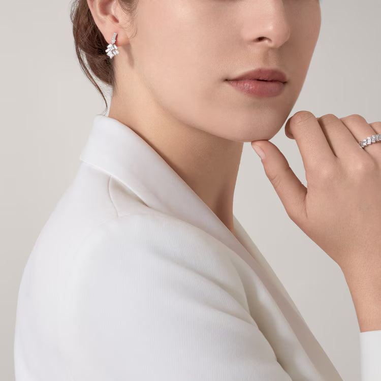 Celestial Baguette, Princess & Trillion Diamond Drop Earrings