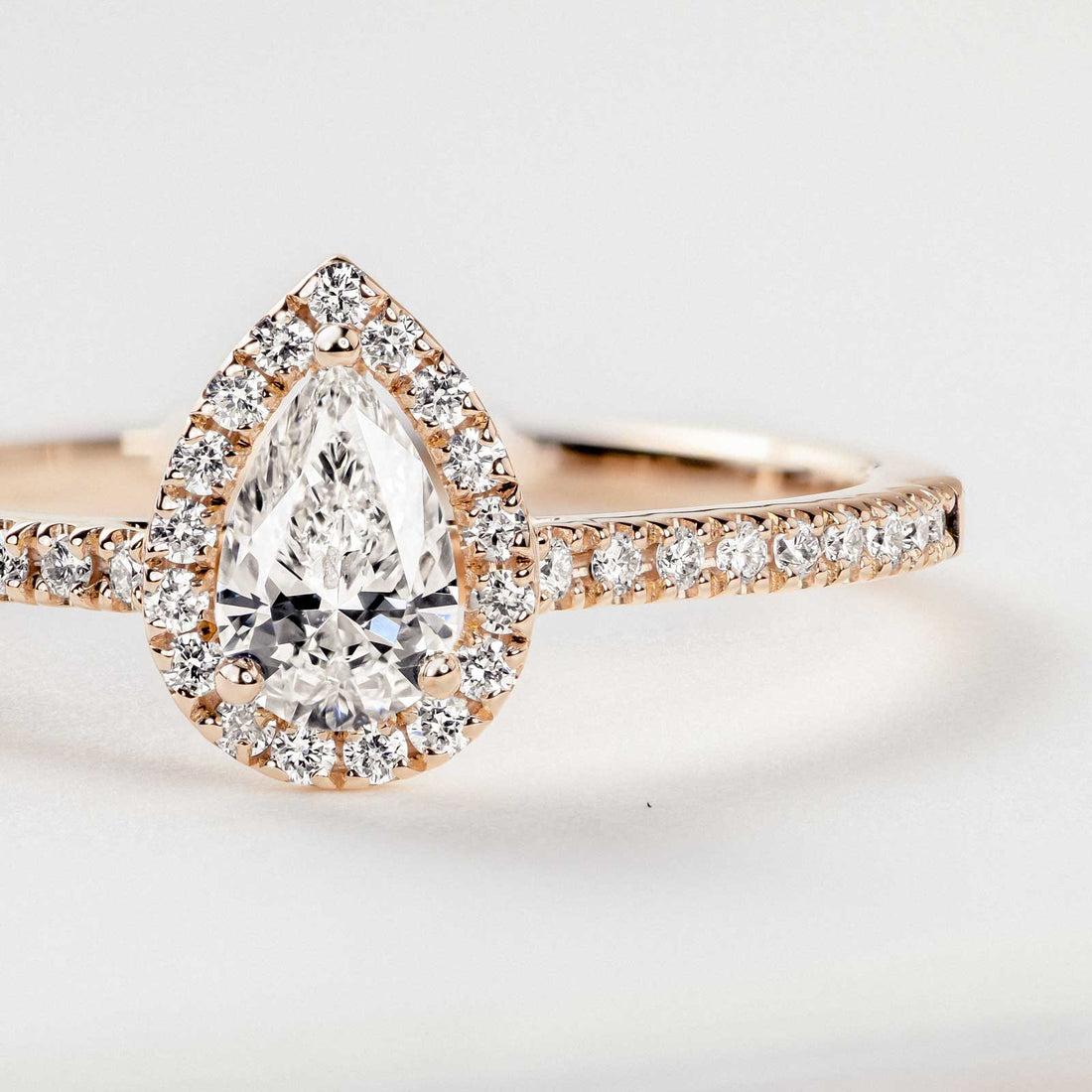 Retro Baby Ring with Paved Pear