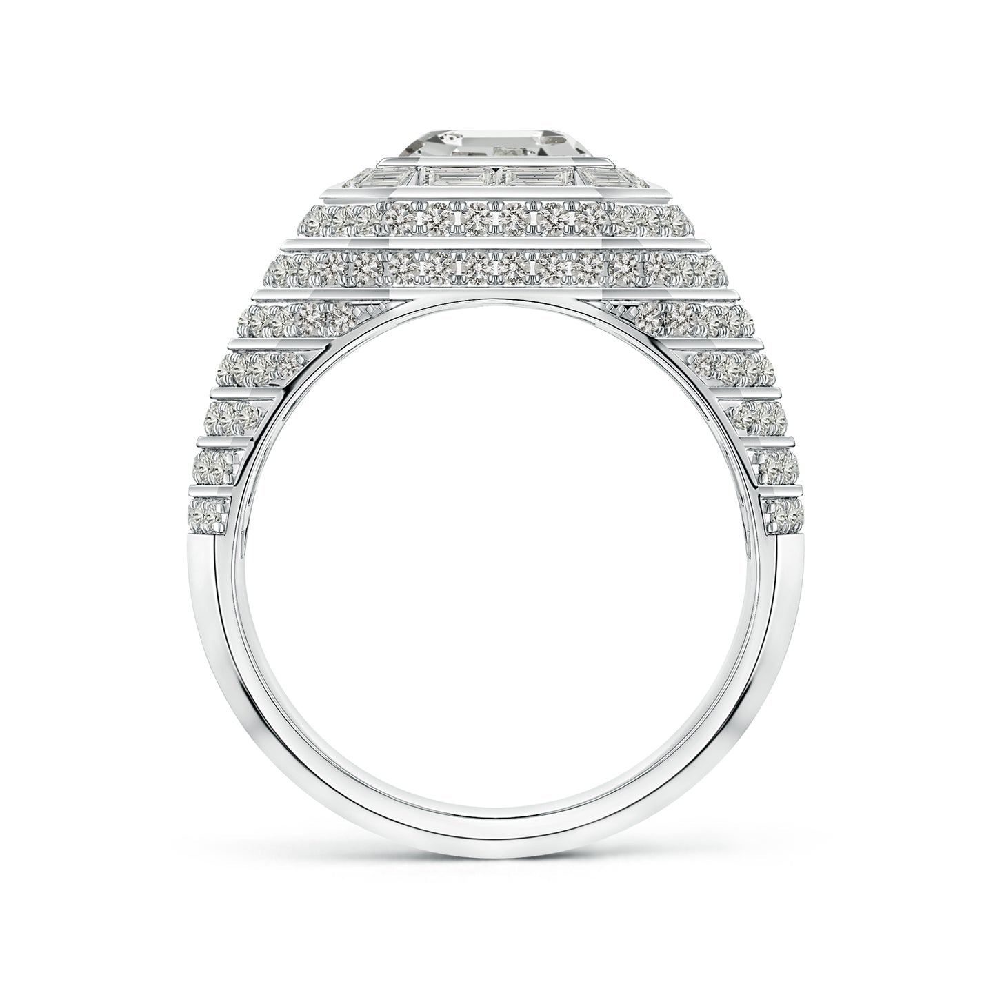 Asscher-Cut Diamond Men's Cocktail Ring
