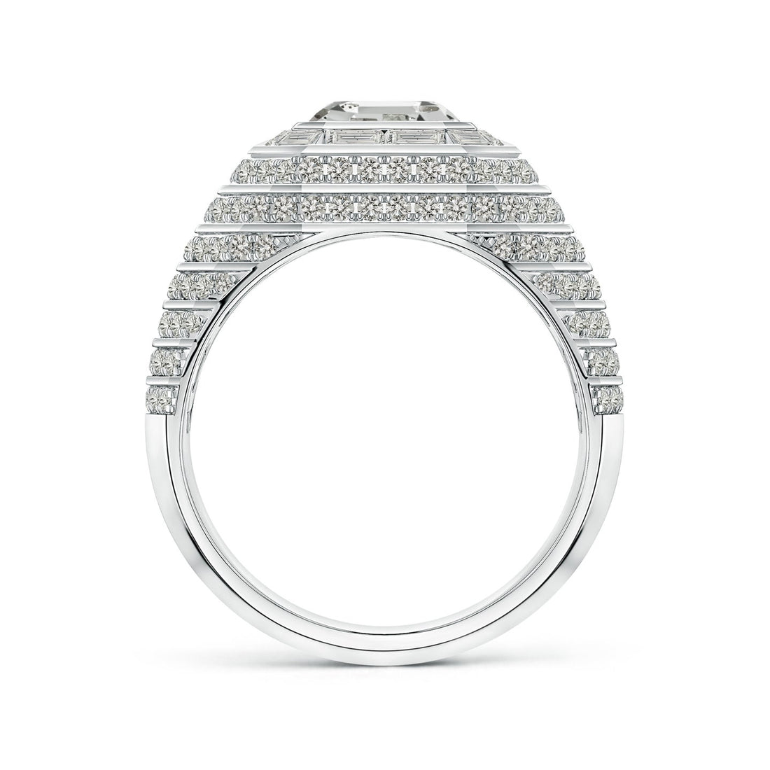 Asscher-Cut Diamond Men's Cocktail Ring