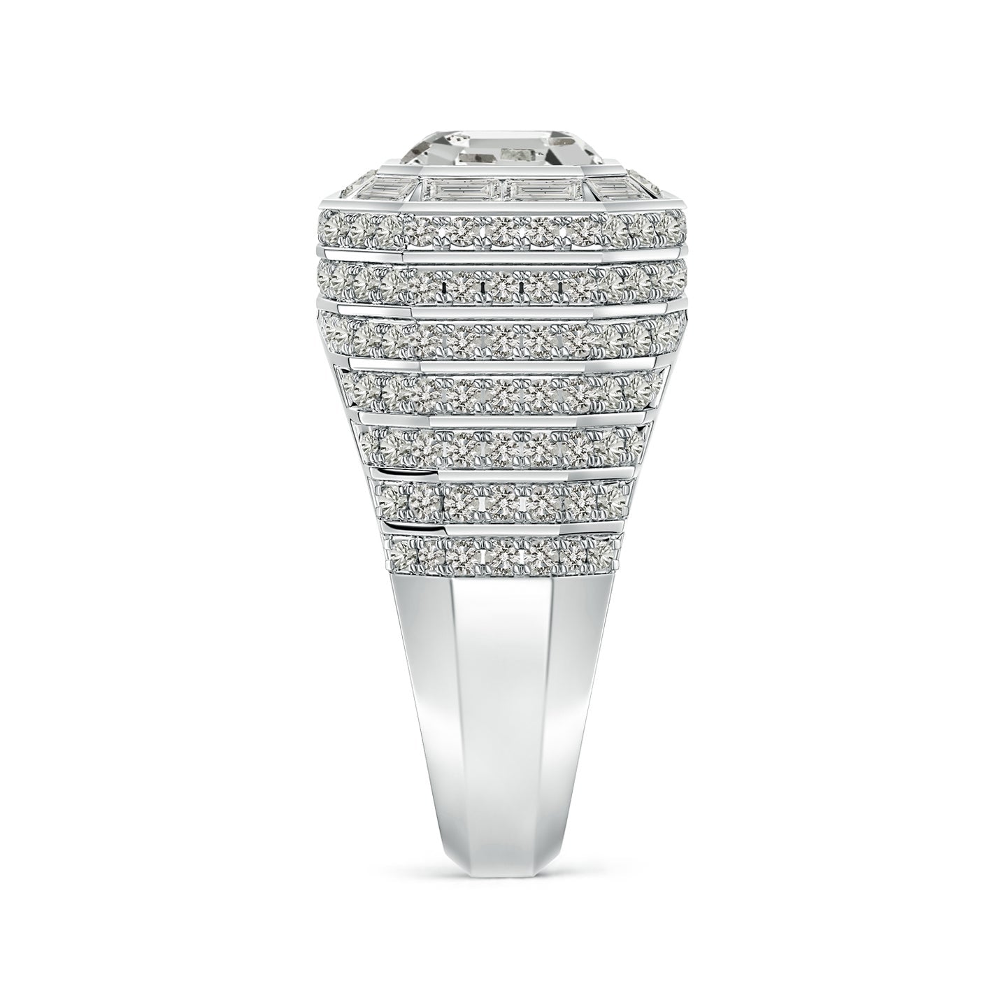 Asscher-Cut Diamond Men's Cocktail Ring