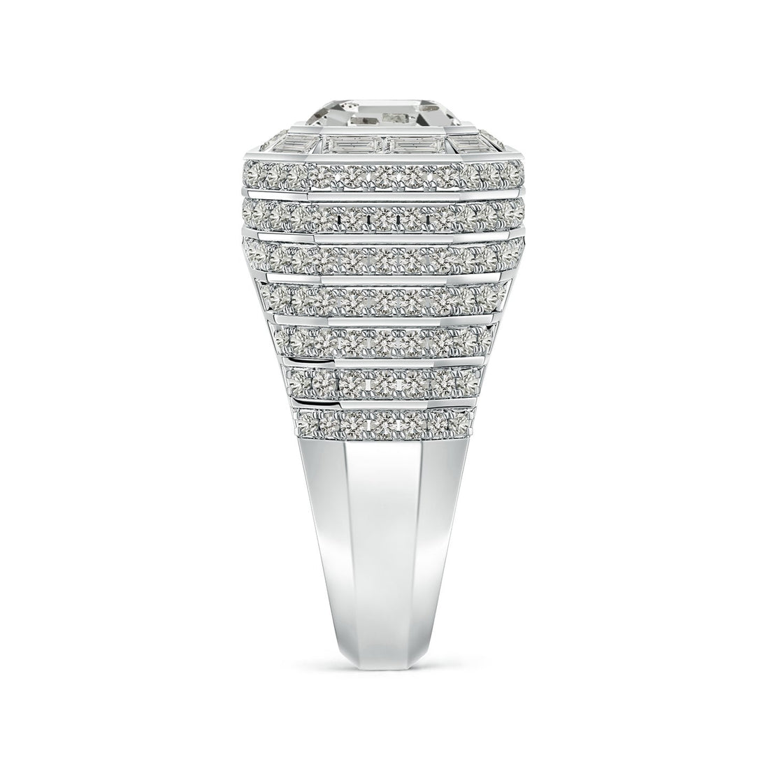 Asscher-Cut Diamond Men's Cocktail Ring