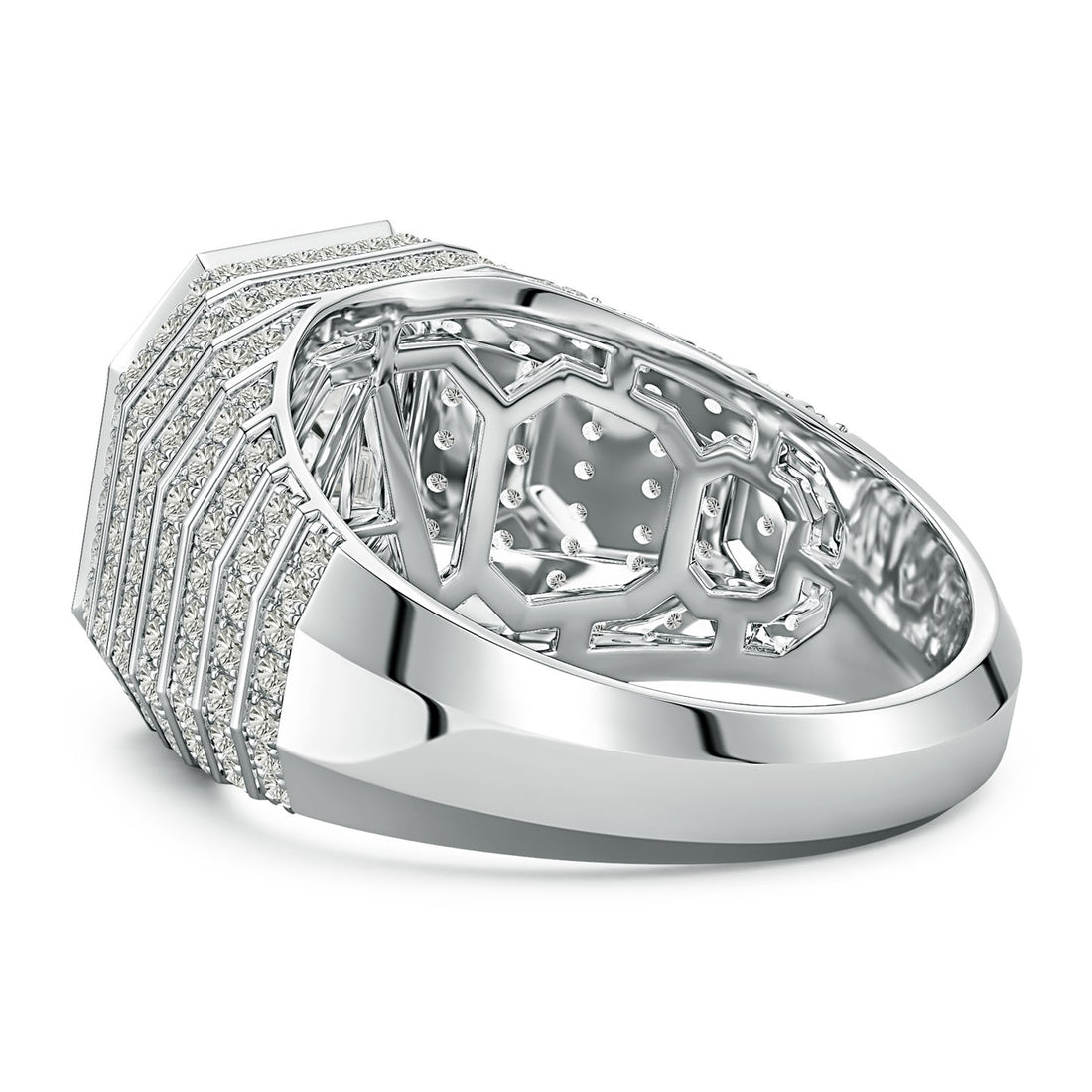Asscher-Cut Diamond Men's Cocktail Ring