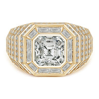 Asscher-Cut Diamond Men's Cocktail Ring