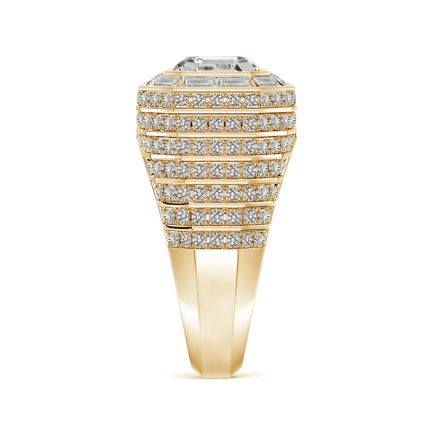Asscher-Cut Diamond Men's Cocktail Ring
