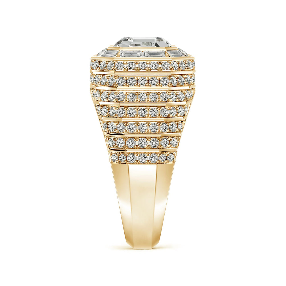Asscher-Cut Diamond Men's Cocktail Ring