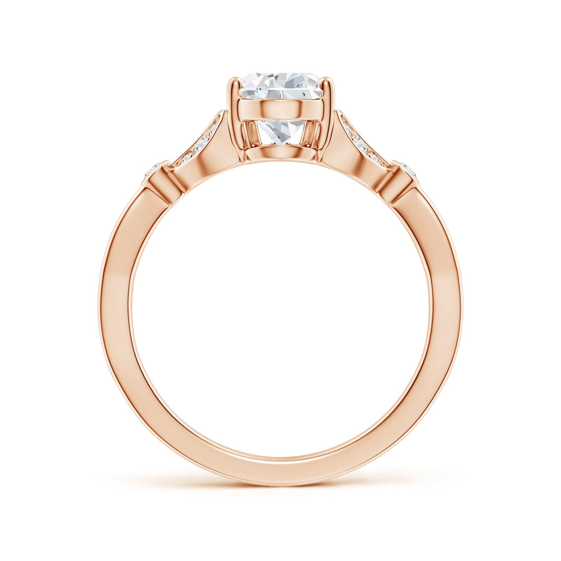 Celestial Pear Diamond Leaf Accent Engagement Ring