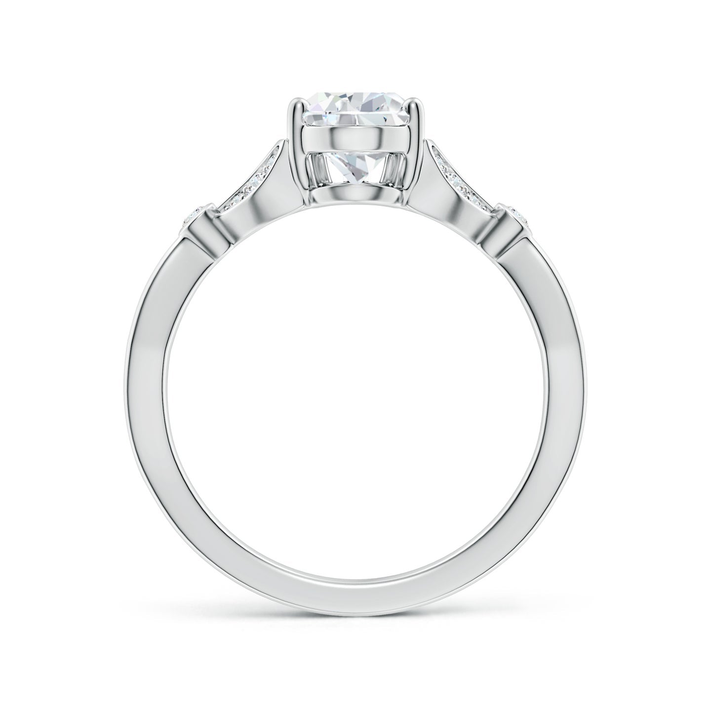 Celestial Pear Diamond Leaf Accent Engagement Ring