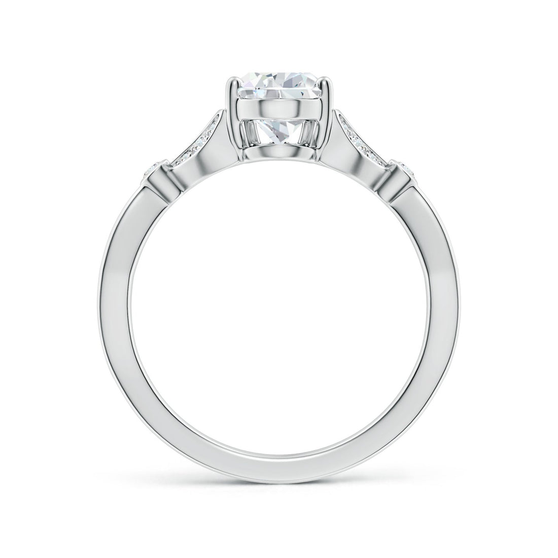Celestial Pear Diamond Leaf Accent Engagement Ring