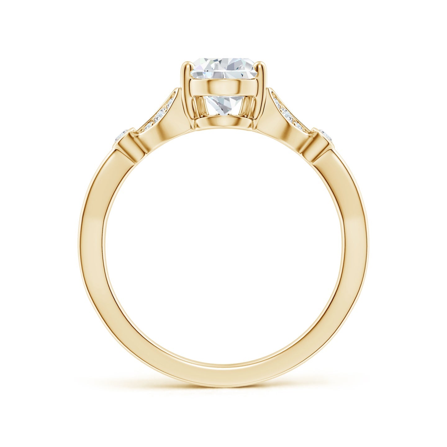 Celestial Pear Diamond Leaf Accent Engagement Ring
