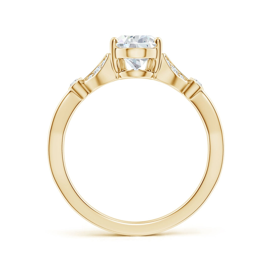 Celestial Pear Diamond Leaf Accent Engagement Ring