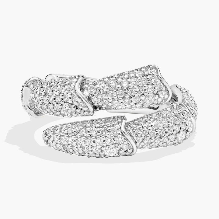 Pave Snake Layered Ring in White Gold / Yellow Gold