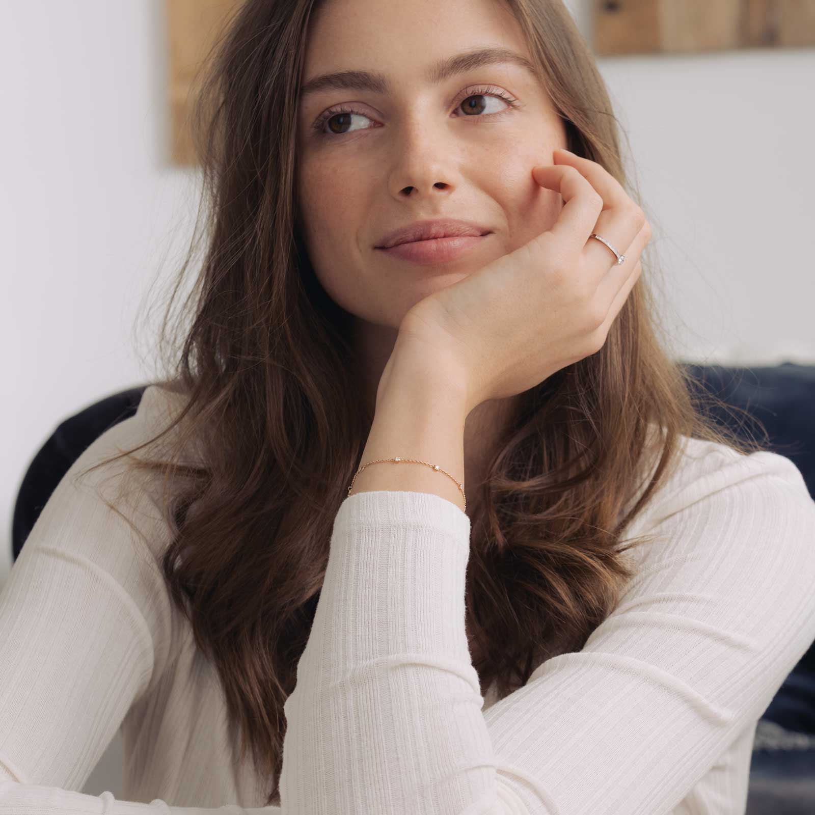 Stella — Rose Gold Diamond Station Bracelet