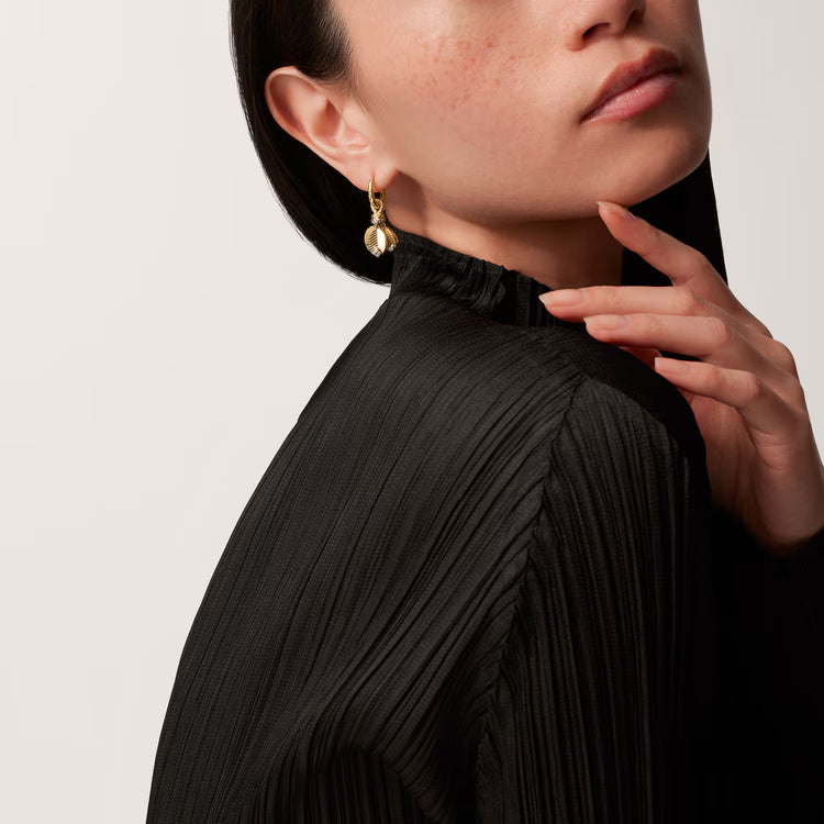 Celestial Leaf Diamond Drop Earrings