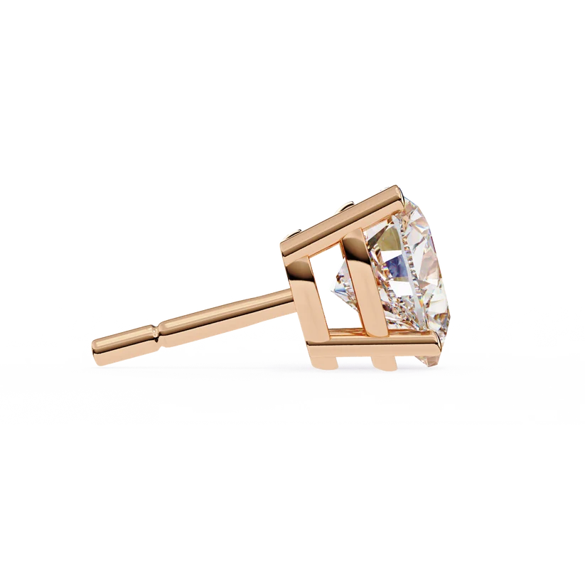 Heart-Shaped Brilliant Cut Diamond Stud Earrings