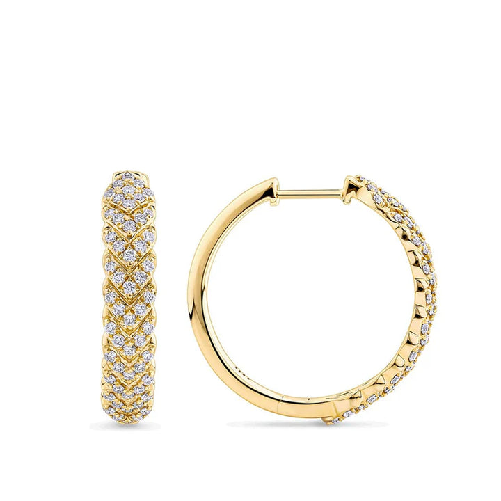 The Aurelia Weave Diamond Hoop Earrings