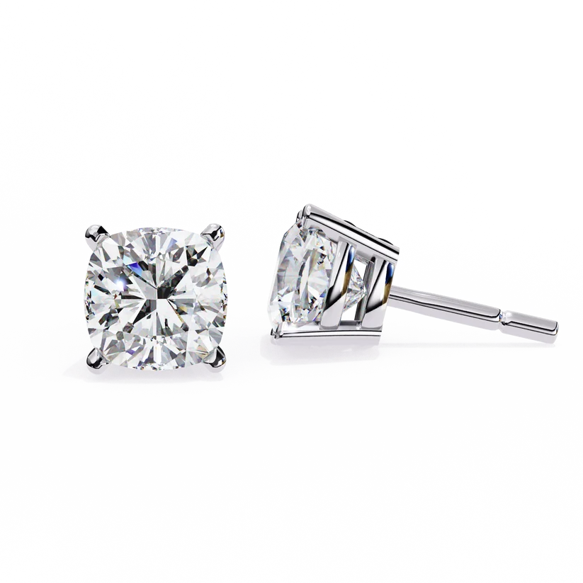 Aurelia Cushion-Cut Diamond Solitaire Stud Earrings ✨