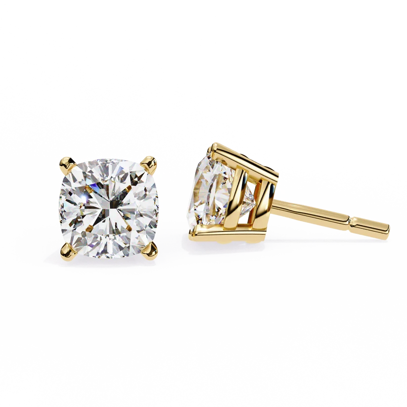 Aurelia Cushion-Cut Diamond Solitaire Stud Earrings ✨