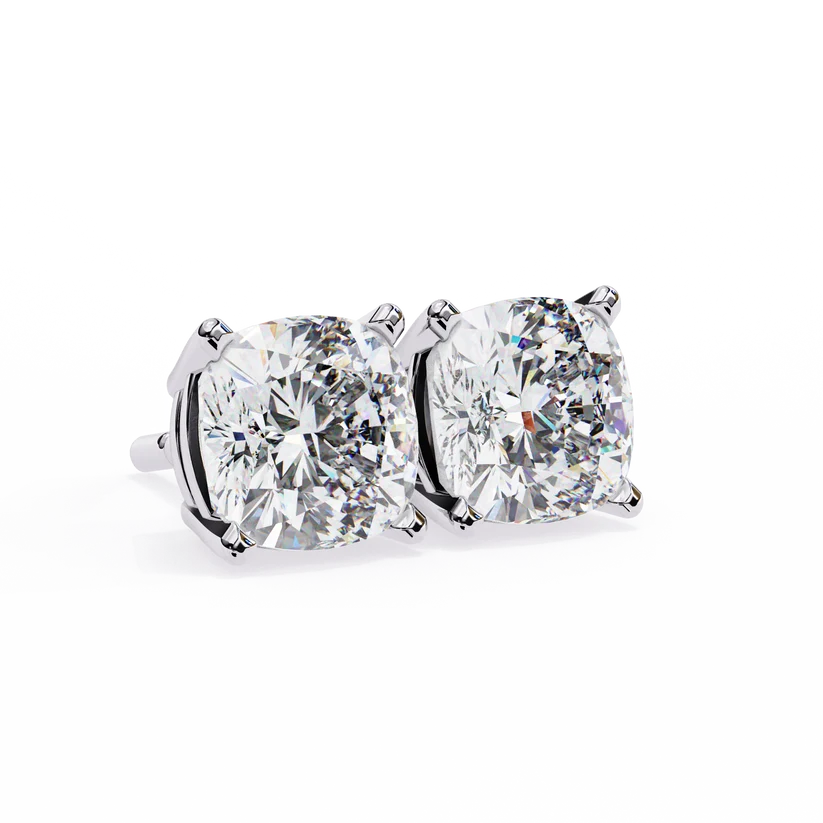 Aurelia Cushion-Cut Diamond Solitaire Stud Earrings ✨