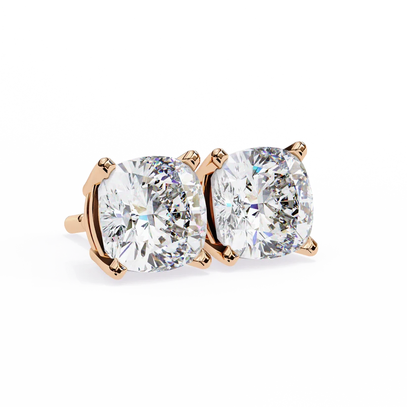Aurelia Cushion-Cut Diamond Solitaire Stud Earrings ✨