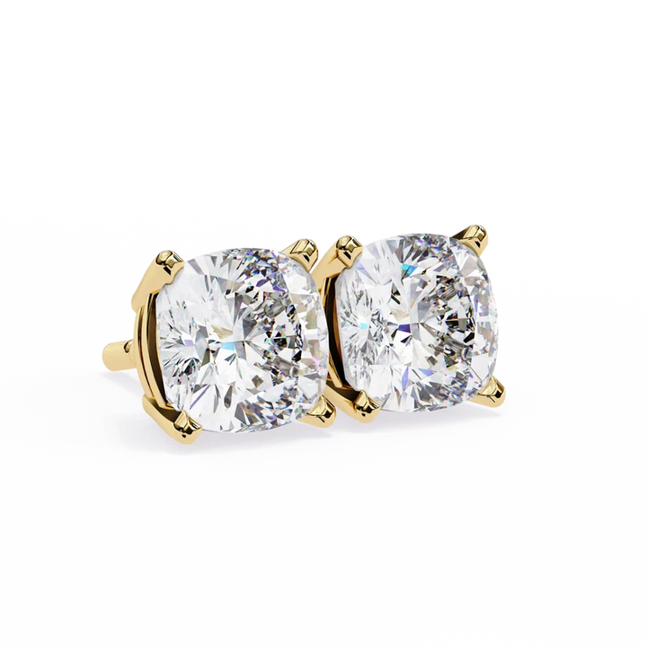 Aurelia Cushion-Cut Diamond Solitaire Stud Earrings ✨