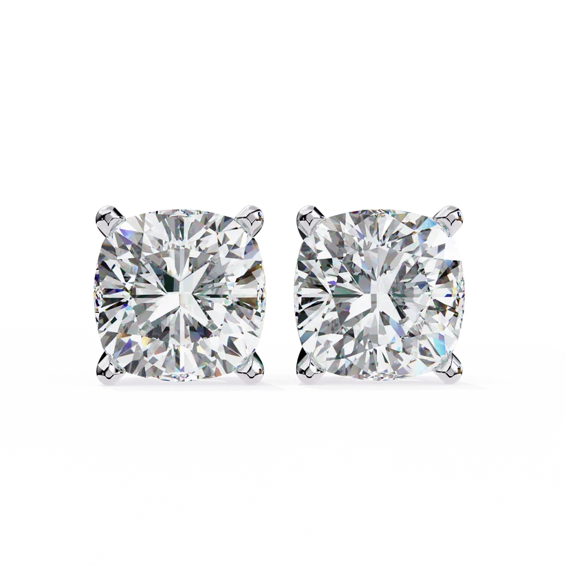 Aurelia Cushion-Cut Diamond Solitaire Stud Earrings ✨