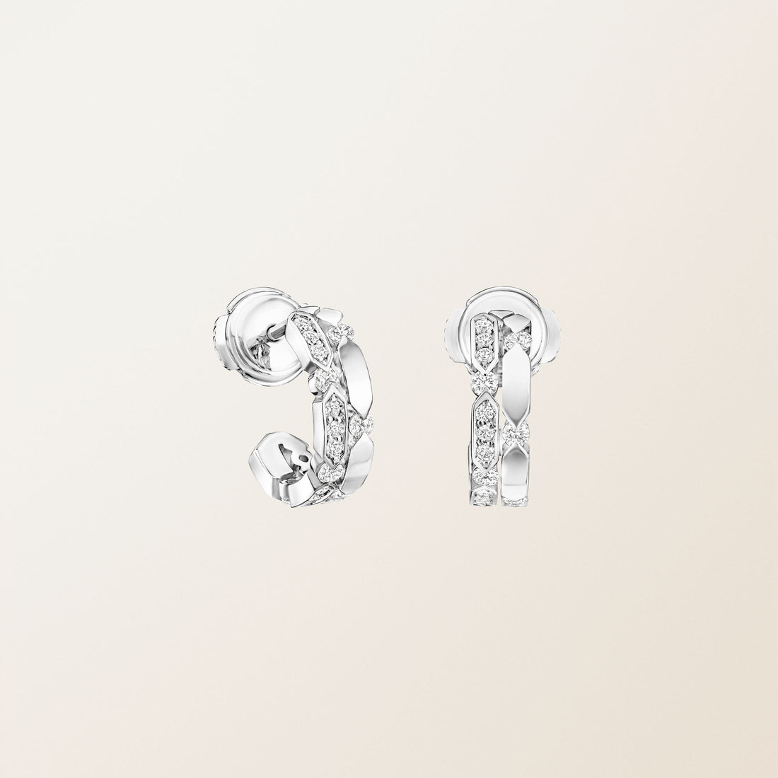 Modern Rose Gold Diamond Elowen Link Earrings