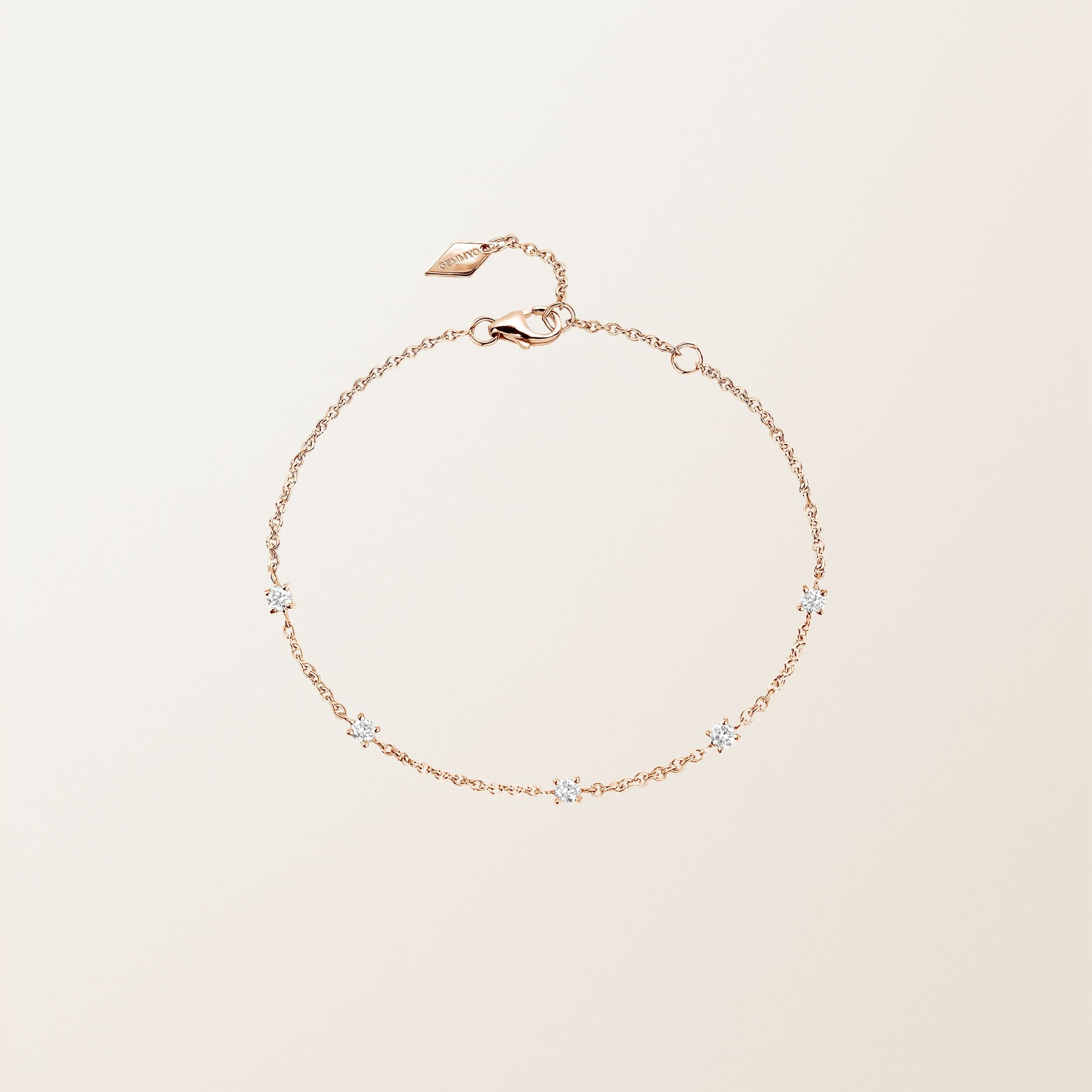 Stella — Rose Gold Diamond Station Bracelet