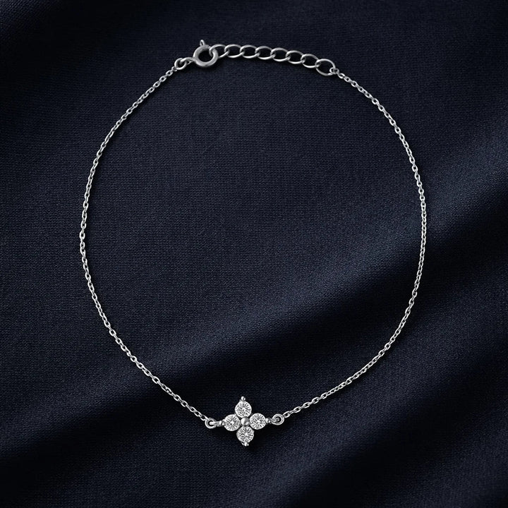 Diamond Studded Anklet Made With Pure 925 Silver