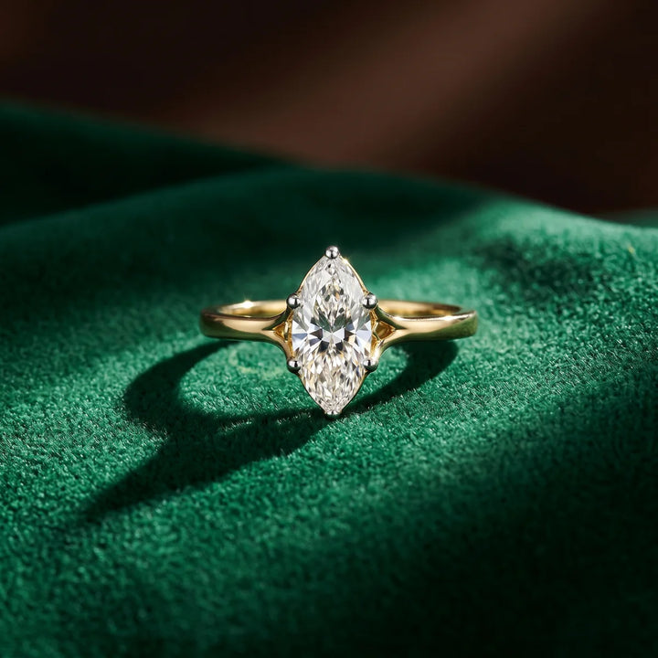 Classic Marquise Diamond Solitaire Ring – 925 Silver Promise Ring