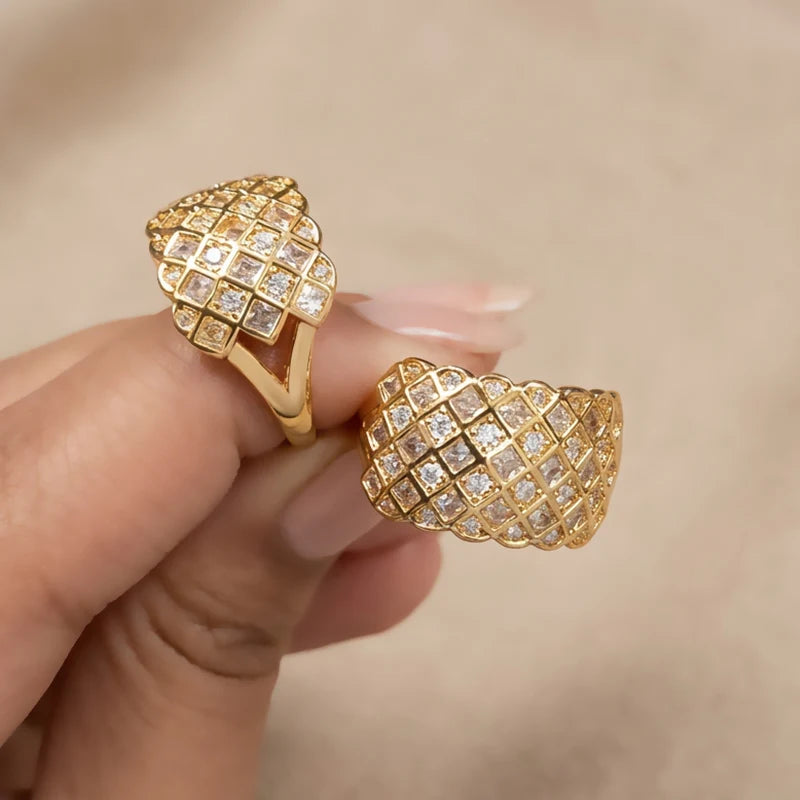 Celeste Lattice Diamond Ring