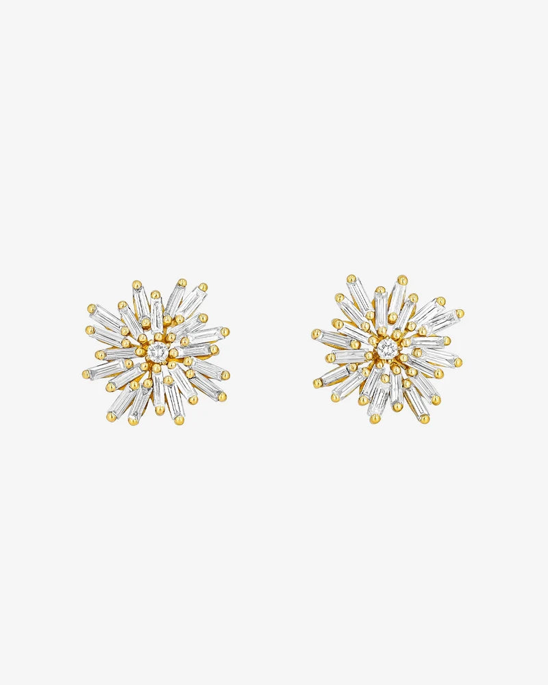 Celestia Starburst Diamond Stud Earrings