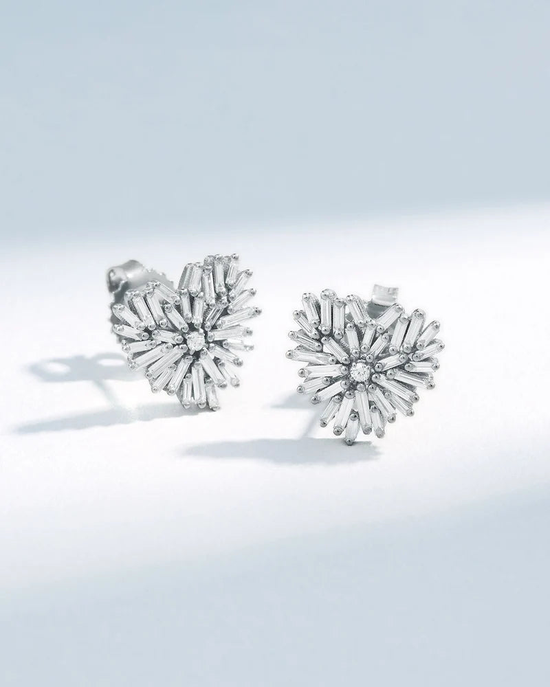 Valora Heartburst Diamond Stud Earrings