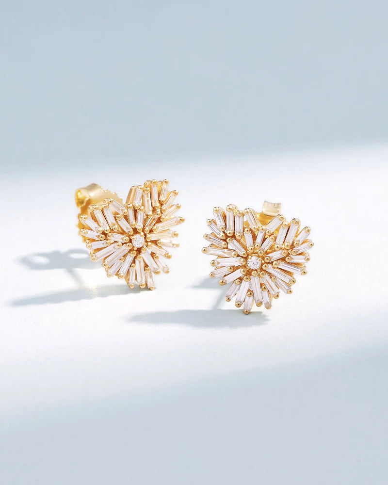 Valora Heartburst Diamond Stud Earrings