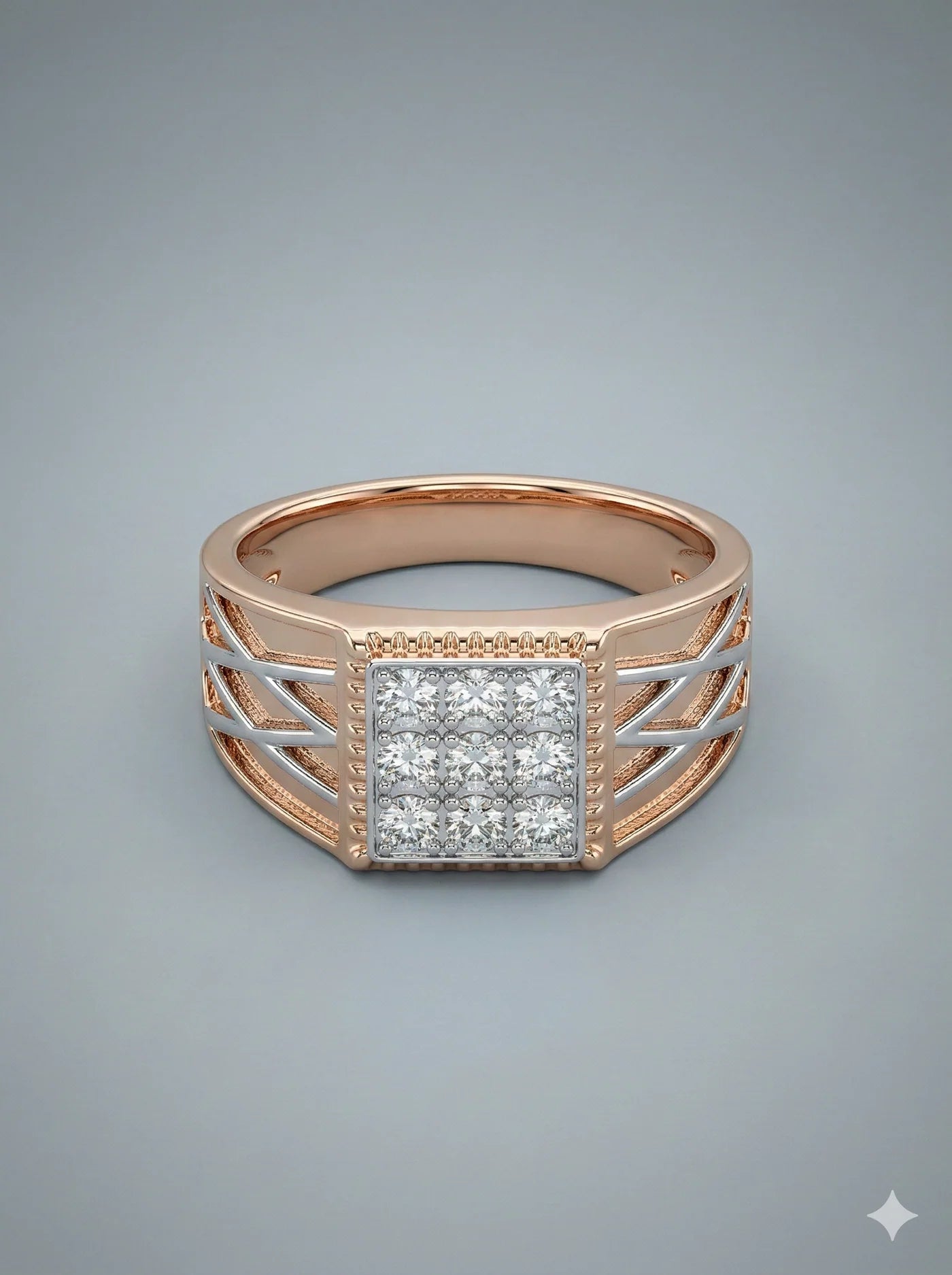 Regal Square Pavé Diamond Men’s Ring