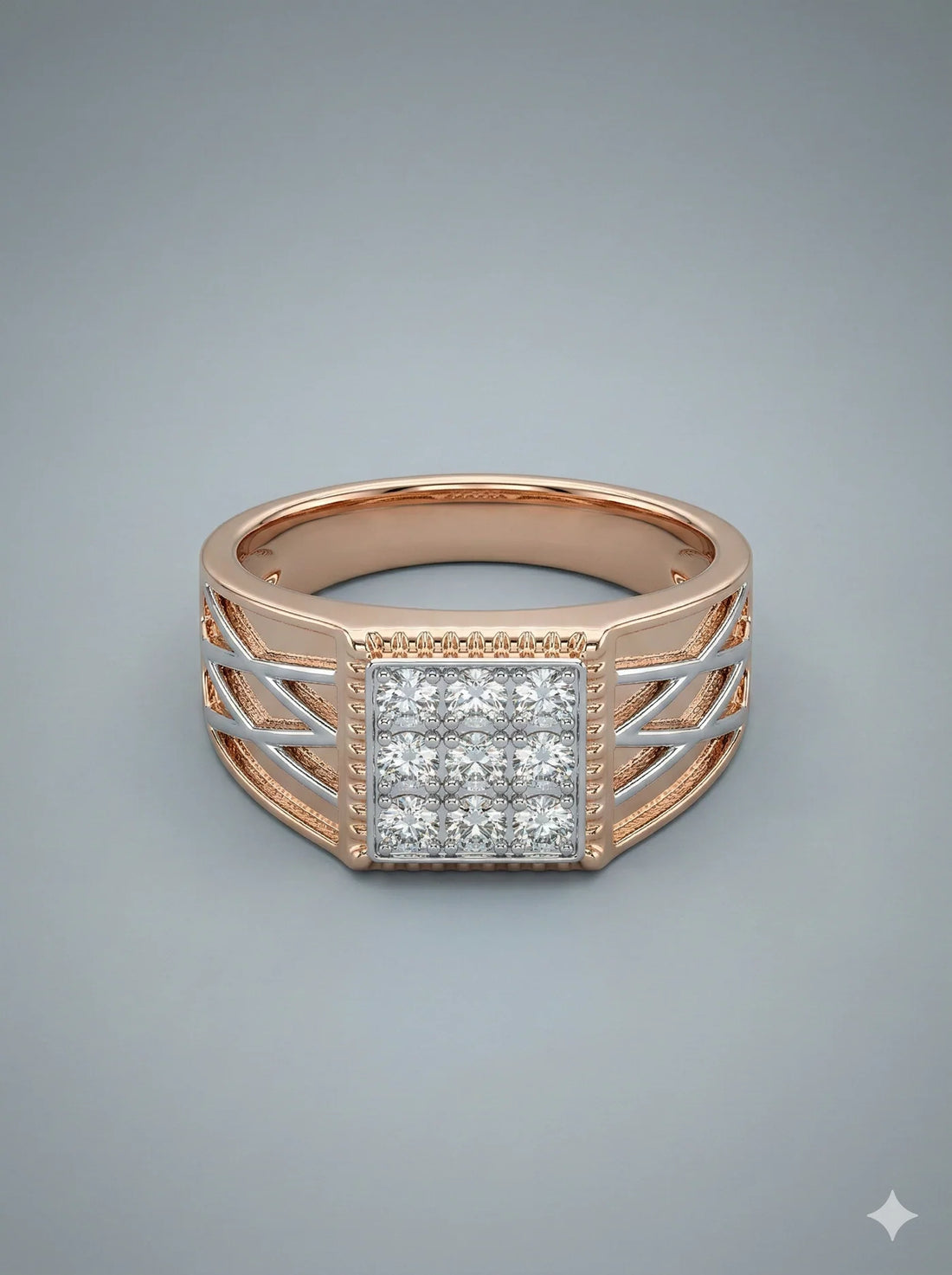 Regal Square Pavé Diamond Men’s Ring