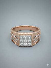 Regal Square Pavé Diamond Men’s Ring