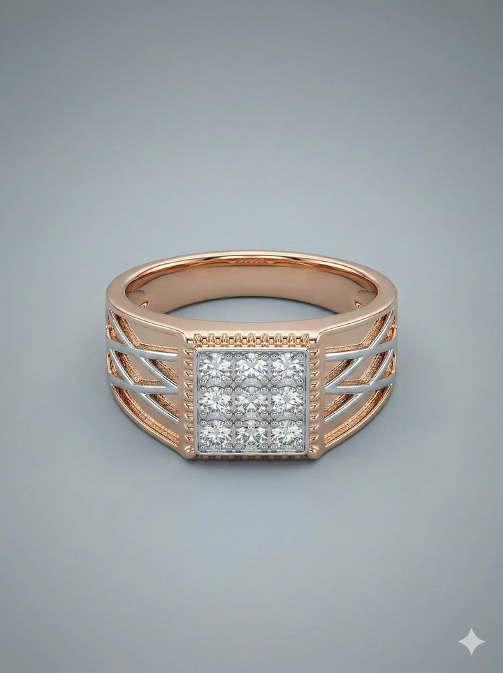 Regal Square Pavé Diamond Men’s Ring